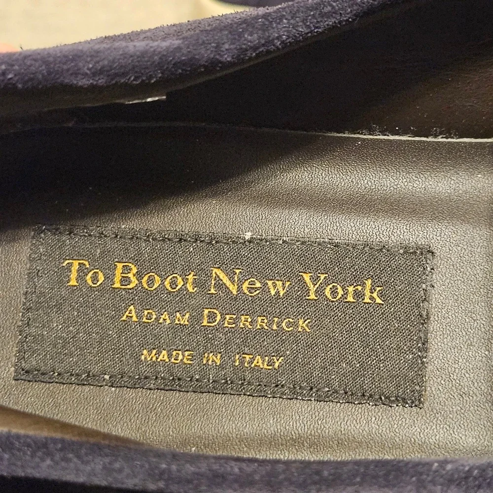 To Boot New York Adam Derrick Mens Navy Blue Suede Penny Loafers Size 15 Italy